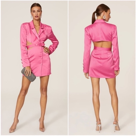 For Love & Lemons Marie Blazer Mini Dress Pink - Picture 2 of 10
